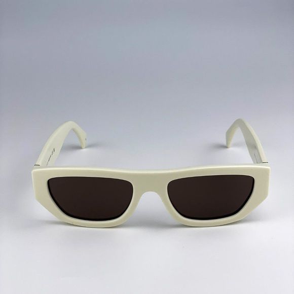 Gucci GG1134S 003 Sunglasses Ivory White Brown Rectangle Unisex - Picture 8 of 13